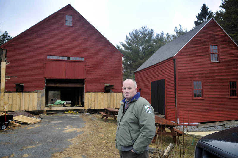 Maine Bureau of Parks and Lands historian Tom Desjardin hopes to have the restoration of the 1765 Reuben Colburn homestead in Pittston completed by June. The state has spent approximately $200,000 over the last three years repairing the historic home, barns and carriage house on the Kennebec River.