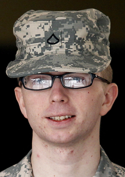 A Dec. 22, 2011, photo of Army Pfc. Bradley Manning.