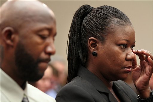 Trayvon Martin's mother, Sybrina Fulton, and father, Tracy Martin, attend a House Judiciary Committee briefing on racial profiling and hate crimes today on Capitol Hill.