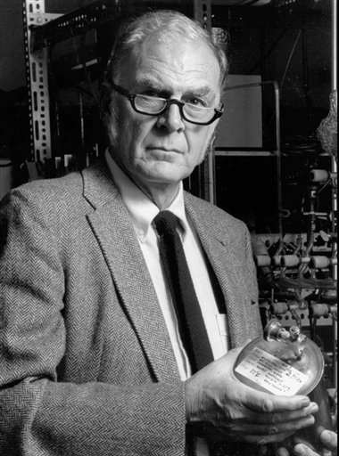 A 1989 photo provided by the University of California Irvine shows F. Sherwood Rowland, one of three chemists who discovered that a byproduct of aerosol sprays, deodorants and other consumer products could destroy Earth's atmospheric blanket.