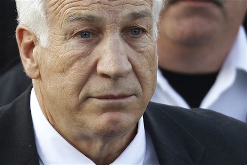 In this Dec. 13, 2011 photo, Jerry Sandusky, the former Penn State assistant football coach charged with sexually abusing boys, leaves the Centre County Courthouse in Bellefonte, Pa. A psychologist who looked into a 1998 allegation against Sandusky told police at the time that his behavior fit the profile of a likely pedophile, NBC News reported Saturday, March 24, 2012. (AP Photo/Matt Rourke, File)
