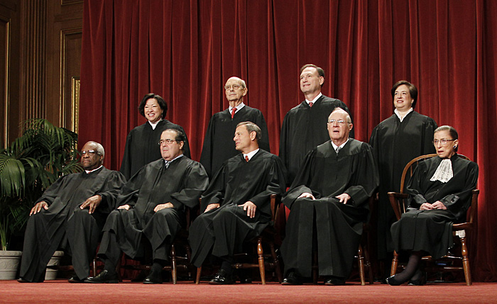 An Oct. 8, 2010, portrait of the justices of the U.S. Supreme Court.