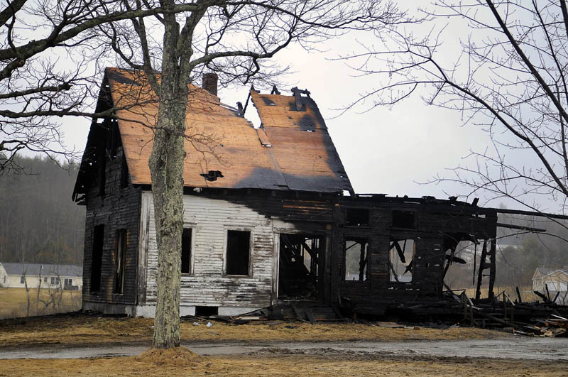 A farmhouse in West Gardiner was destroyed by fire Tuesday evening.