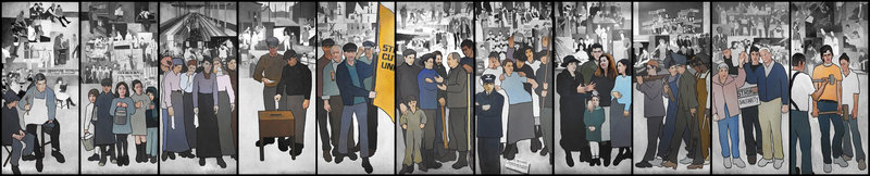 Removing this 36-foot labor-history mural from the lobby of the Department of Labor in Augusta was an act of “government speech” excercised by the sitting governor, according to a ruling Friday by U.S. District Judge John A. Woodcock Jr. in Bangor. Critics say the action was “nothing less than government censorship of artistic speech in violation of the First Amendment.”