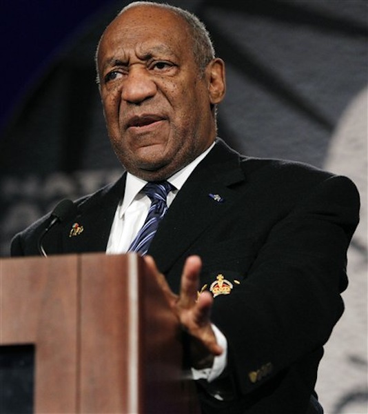 In this April 6, 2011 photo, Bill Cosby speaks at the National Action NetworkÌs Keepers of the Dream Awards Gala in New York. Cosby says the debate over the killing of Trayvon Martin by a neighborhood watch volunteer should be focused on guns, not race. In an interview on CNN's "State of the Union" aired Sunday, April 15, 2012, Cosby said calling George Zimmerman a racist doesn't solve anything. Cosby says the bigger question is what Zimmerman was doing with a gun, and who taught him how to behave with it. (AP Photo/Frank Franklin II)