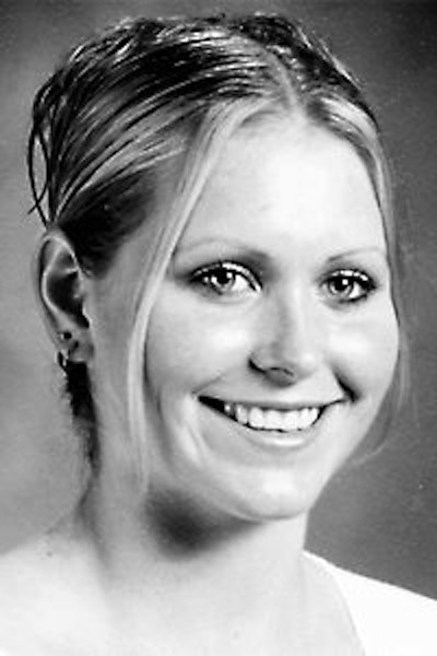 This 2003 photo shows Brittany Tibbetts, a Noble High School softball player who won Gatorade Player of the Year. Tibbetts was the female victim of in a shootout in Greenland, N.H., during which five officers were also shot.
