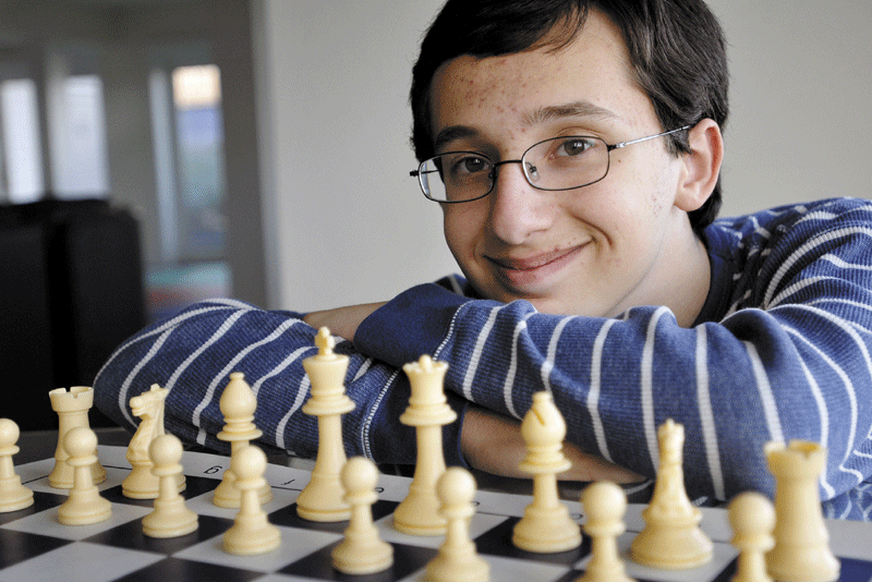 THE CHAMP: Matthew Fishbein, an eighth-grader at Cape Elizabeth Middle School, recently tied for first in the annual Maine Chess Championships. He’s at his home in Cape Elizabeth last week.