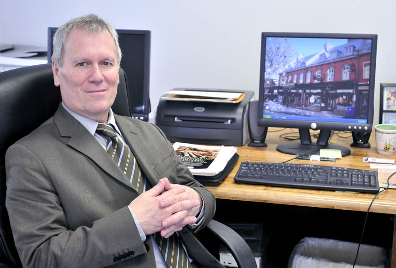 GROWTH GUY: Darryl Sterling, executive director for the Central Maine Growth Council, in his Waterville office.