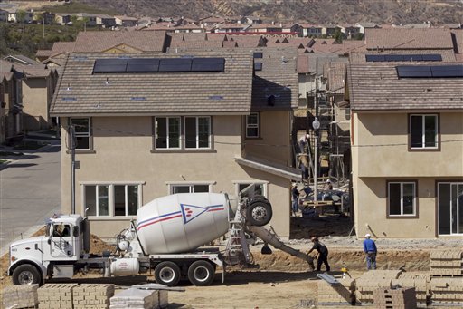 New single-family homes are under construction recently in a development in Santa Clarita, Calif.