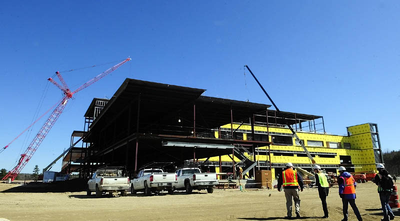GOING UP: The new MaineGeneral regional hospital continues to take shape in North Augusta.