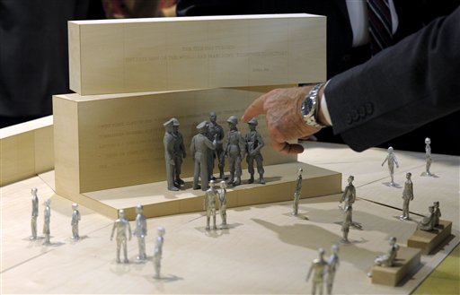 Architect Frank Gehry's model of the Eisenhower Memorial.