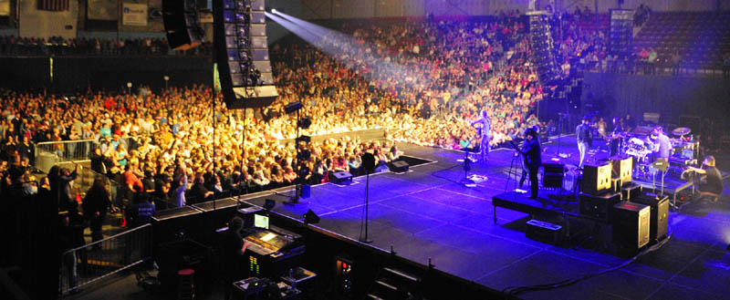 Lights on the crowd show some of the 3,000 fans that attended the Dierks Bentley show Thursday at the Augusta Civic Center.