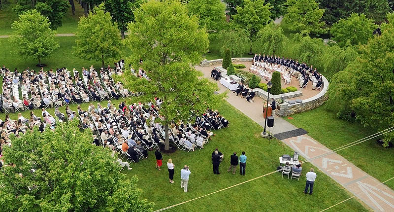 Graduation ceremonies at Kents Hill School were held outdoors on Saturday morning in Readfield.