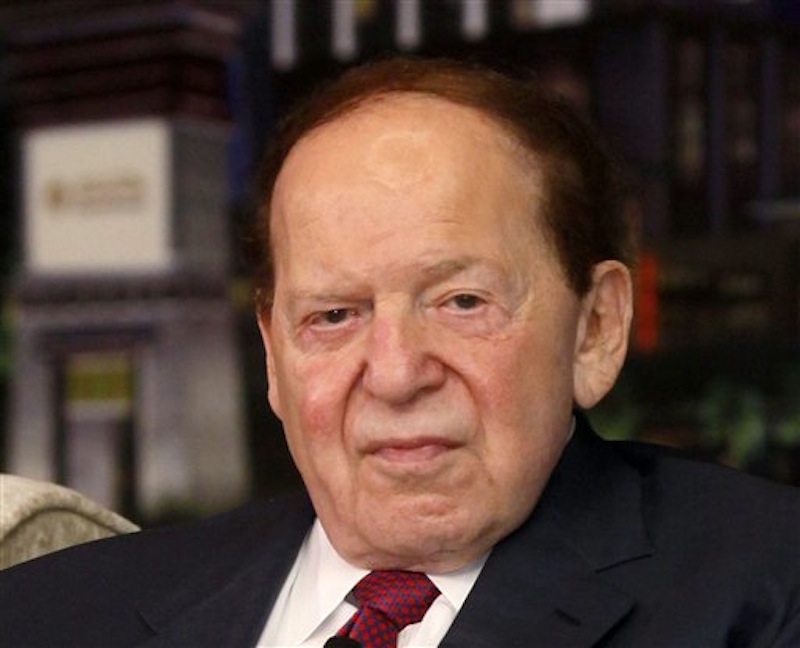 In this April 12, 2012 file photo, Las Vegas Sands Chairman and CEO Sheldon Adelson speaks at a news conference for the Sands Cotai Central in Macau, China. Adelson, who almost single-handedly kept alive New Gingrich's campaign for president, has now given $51 million to the GOP in this election cycle. (AP Photo/Kin Cheung, File)