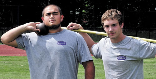Nick Margitza, left, and Nick Danner are members of the Waterville track and field team.