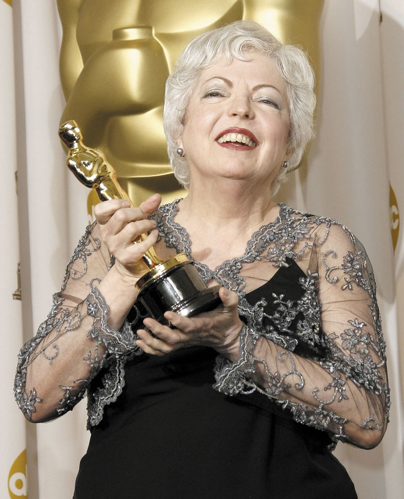 Three-time Academy Award-winning film editor Thelma Schoonmaker will be honored next month at the 15th annual 2012 Maine International Film Festival. She poses with the Oscar for achievement in film editing for her work on "The Departed" in 2007.
