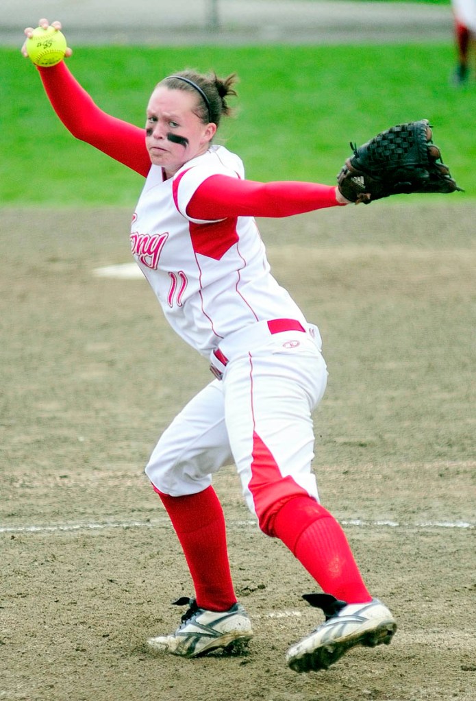 Staff photo by Joe Phelan This May 2012 file photo shows Sonja Morse playing in a game against Oxford Hills at Cony Family Field.