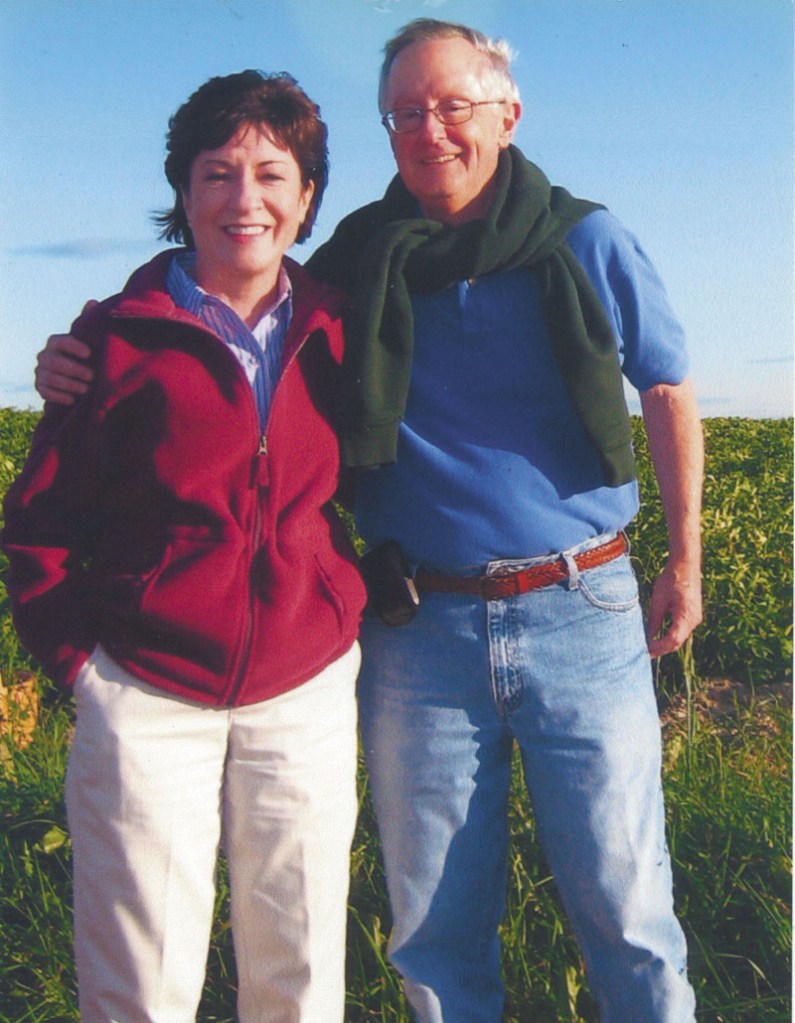 U.S. Sen. Susan Collins poses with her fiance, Thomas Daffron.