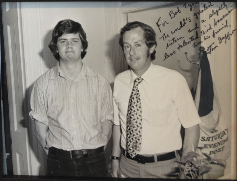 Tom Daffron, right, with Bob Tyrer in then Rep. Bill Cohen's Washington office, circa 1975.