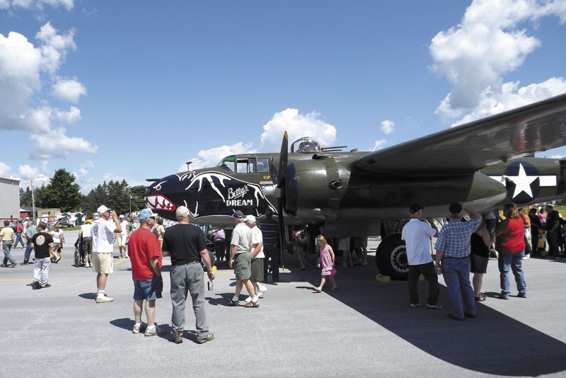 “Betty’s Dream,” a World War II B-25J bomber, was one of the major attractions at the Central Maine Egg Festival on Saturday in Pittsfield.