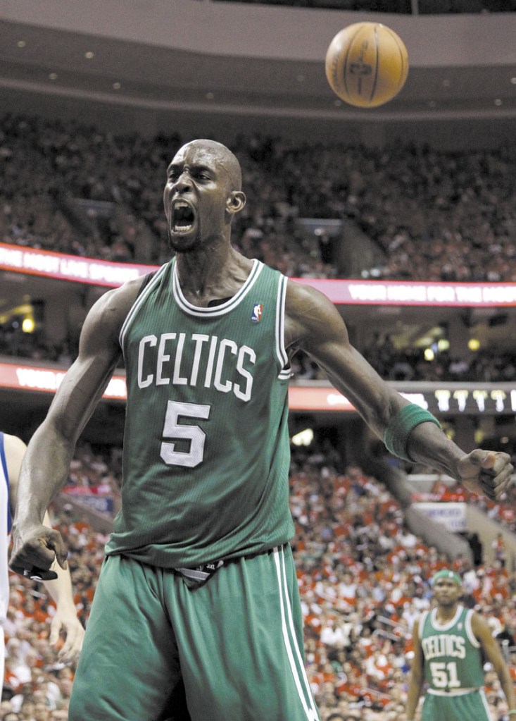 HE’LL BE BACK: The Boston Celtics made their deal with Kevin Garnett official at a press conference Saturday in Waltham, Mass. The Celtics also assigned the signning of Brandon Bass and Chris Wilcox, and said deals with Jason Terry and Jeff Green are almost complete.