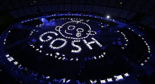 Artists perform during the Opening Ceremony at the 2012 Summer Olympics, Friday, July 27, 2012, in London. (AP Photo/Morry Gash, Pool) 2012 London Olympic Games Summer Olympic games Olympic games Sports Events XXX Olympiad