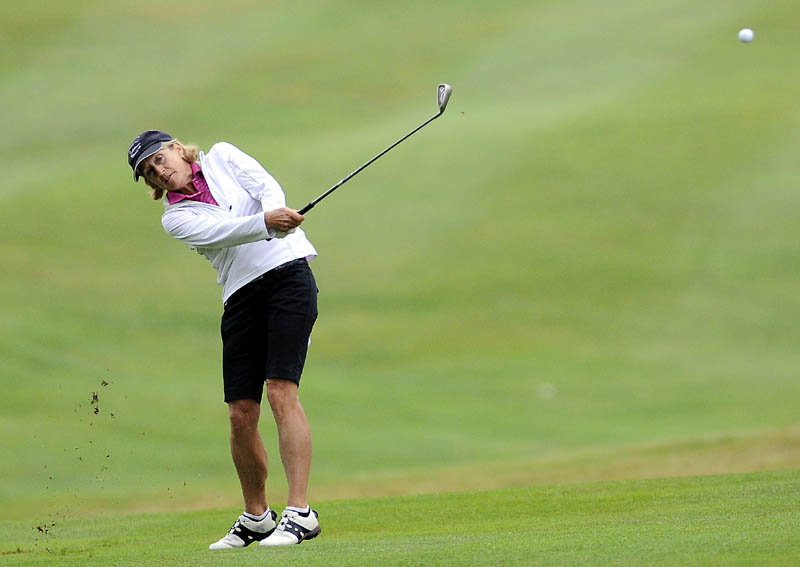 TAKE THE SHOT: Liz Wiltshire shot 18-over par 90 in the first round of the Maine Women’s Amateur on Monday at the Augusta Country Club in Manchester.