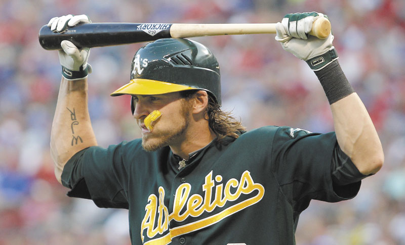 OFF TO A STRONG START: Josh Reddick, who was traded to the Oakland A’s by the Boston Red Sox as part of the Andrew Bailey trade, leads the A’s with 19 home runs this season.