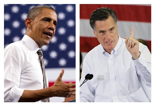 President Obama, left, seen in Colorado in April, campaigned in Connecticut on Monday and attended a pair of fundraisers with Hollywood connections. Republican presidential candidate Mitt Romney, right, pictured in Florida in January, will attend a series of fundraising events this week.