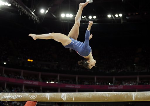 U.S. gymnast Alexandra Raisman performs on the balance beam during the artistic gymnastics women's apparatus finals at the 2012 Summer Olympics, Tuesday in London.