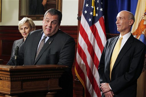 Gov. Chris Christie announces that he has appointed Lee Solomon, right, as a Superior Court judge in this 2011 file photo. Christie became the first Republican elected New Jersey governor in a dozen years when he defeated Democratic millionaire and ex-Wall Street executive Jon Corzine in 2009.