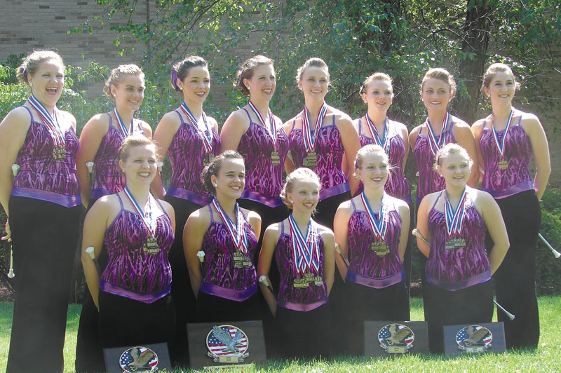The Main-E-Acts Baton Twirling Team: front, from left, Alicia Tilsley, Molly King, Lindsay Pitts, Sarah Clark and Shauna Hatch; and back, from left, Matteah Hamm, Carley Scanlon, Morgan Sorey, Meagan Sawyer, Megan Williams, Taylor Hickey, Whitney Seymour and Jenna Cross.