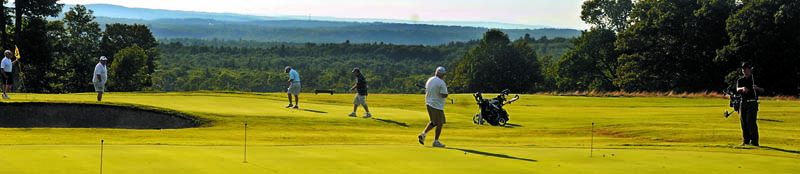 LOOKING WEST: Golfers play Tuesday at sunset at the Western View Golf Course in Augusta.