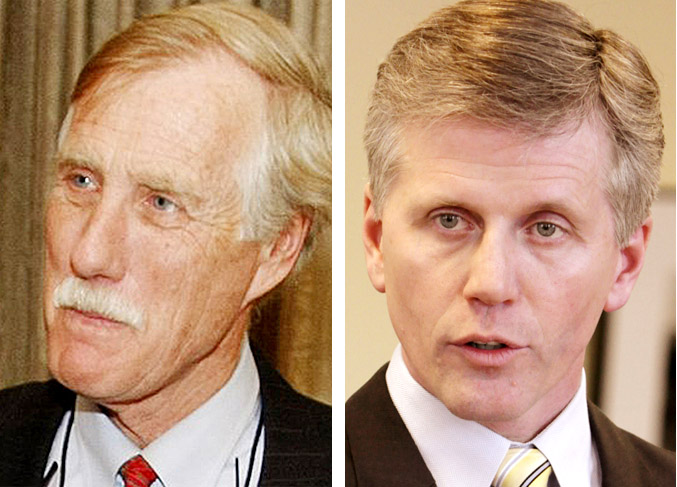 U.S. Senate candidates Angus King, left, and Charlie Summers