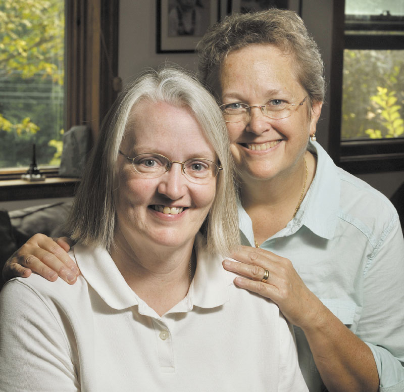 Sarah Dowling, left, and Linda Wolfe have had to navigate complex legal waters to gain some of the rights available to married heterosexual couples.