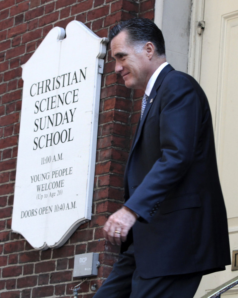 Republican presidential candidate former Massachusetts Gov. Mitt Romney leaves a finance event on the Upper East Side of Manhattan on Thursday.