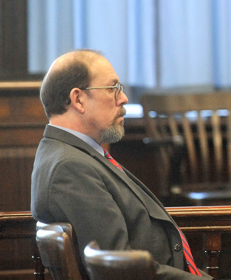 Staff photo by Michael G. Seamans Jay Mercier sits emotionless as a jury of his peers return from deliberations with the verdict of guilty in the murder of Rita St. Peter at Somerset County Superior Court in Skowhegan on Thursday.