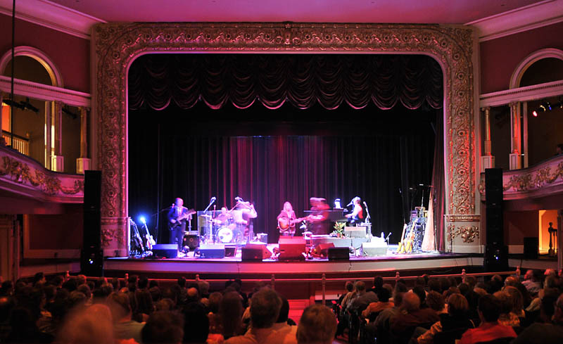 Staff photo by Michael G. Seamans Mary Chapin Carpenter performs for a sold out audience at the newly renovated Waterville Opera House Wednesday night. Bela Fleck and the Marcus Roberts Trio will be performing Sept. 29 and tickets are still available.