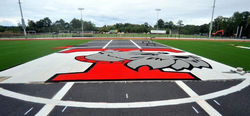 NICE LOGO: The Thomas College is putting the finishing touches a pair of turf fields at the school.