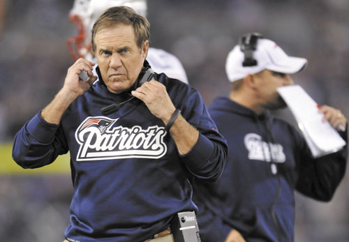 NO OFFENSE: New England Patriots head coach Bill Belichick said Monday he meant no disrespect when grabbing an official after the Patriots’ 31-30 loss to the Baltimore Ravens.