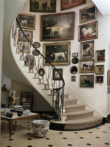 FILE - This undated file photo provided by Sotheby's shows the staircase at Brooke Astor's Westchester estate, Holly Hill, in Briarcliff Manor, New York. On Sept. 24-25, 2012, Sotheby's New York will auction some 800 of the late philanthropist's personal items from her Park Avenue duplex and the stone manor in Westchester. (AP Photo/Sotheby's, File)