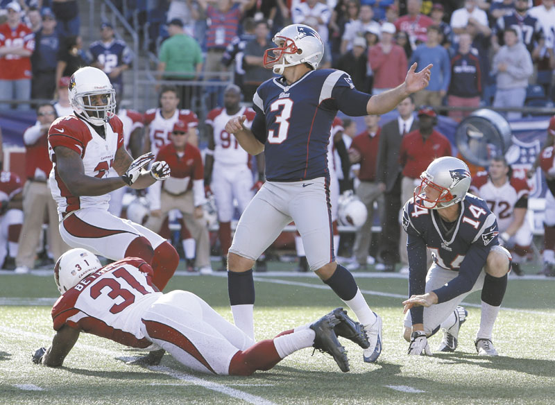 UGH: Stephen Gostkowski missed a 42-yard field goal with one second left last Sunday that would have given the New England Patriots a win over the Arizona Cardinals. The Patriots face the Baltimore Ravens tonight in a rematch of the AFC Championship game. Gillette Stadium