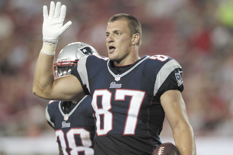 LET’S GO: Tight end Rob Gronkowski and the New England Patriots open their season Sunday against the Tennessee Titans.