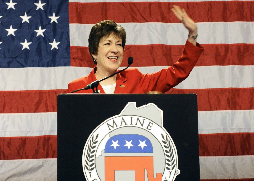 John Patriquin/Staff Photographer.Sat., May,5,2012. Maine Senator Susan Collins speaks at the GOP State Convention at the Augusta Civic Center.