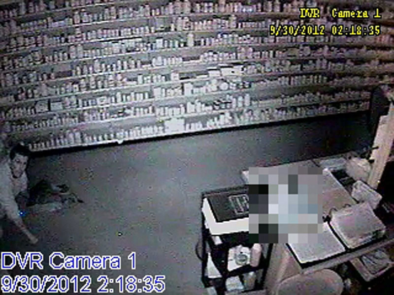 A video image of a burglary suspect at a Unity pharmacy.