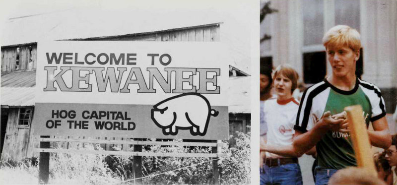 Photo from Kewanee High School yearbook, 1978: Charlie Summers (right) in his hometown of Kewanee, Ill., now a rust belt town of 10,000, but in 1978 still arguably the "hog capital of the world."
