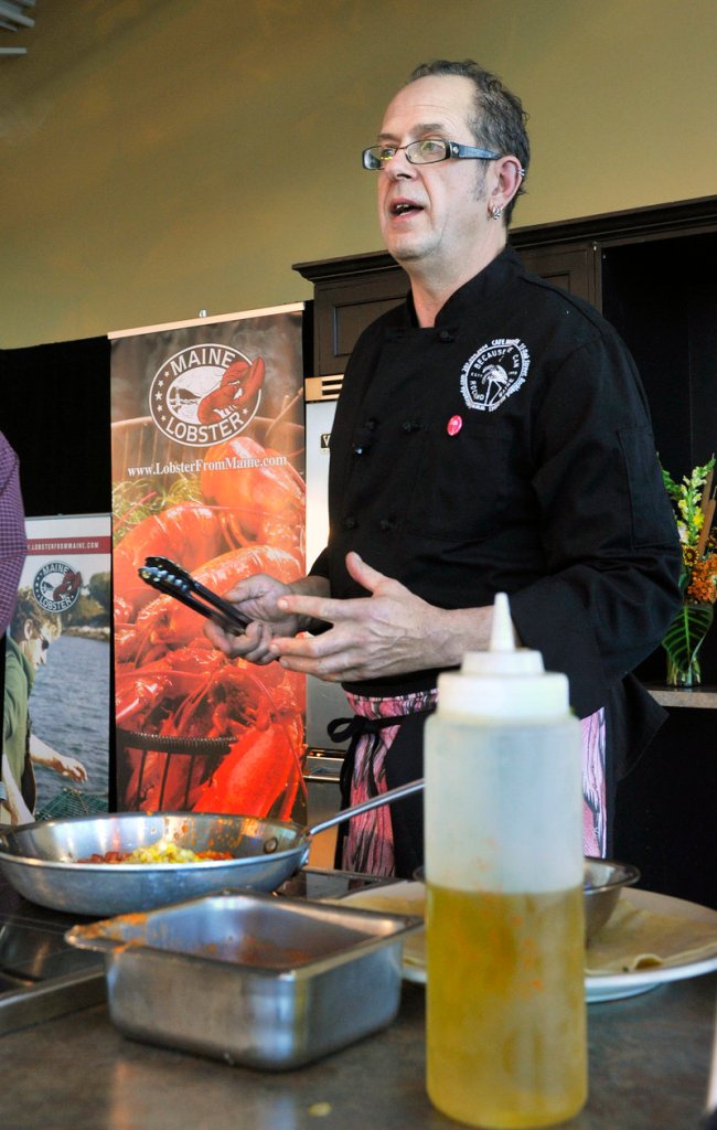 Kerry Altiero, chef/owner at the Cafe Miranda in Rockland, was the judges’ choice for Maine Lobster Chef of the Year on Thursday at the Harvest on the Harbor festival.