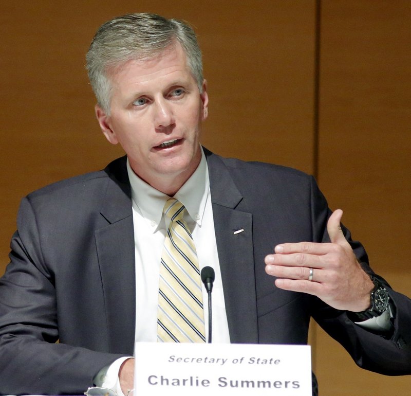 Republican U.S. Senate candidate Charlie Summers answers a question during a debate at the University of Southern Maine in Portland on Sept. 13.