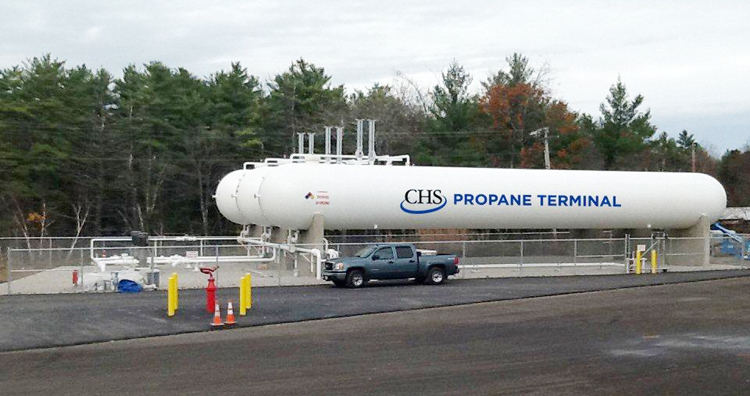 CHS Inc.'s new rail facility in the Biddeford Industrial Park can store 180,000 gallons of propane and move 20 millions gallons a year into Maine. The project is an example of how energy companies are responding to the glut of low-cost propane in the Northeast.