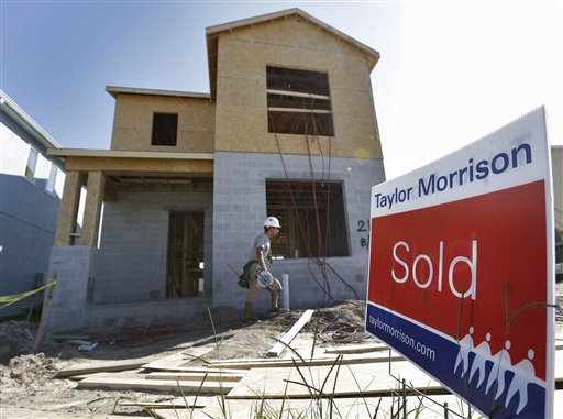 A home under construction recently in Riverview, Fla., already has a buyer. A measure of U.S. home prices jumped 5 percent in September compared with a year ago, the largest year-over-year increase since July 2006.